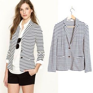 J.Crew Maritime Blue Striped Blazer